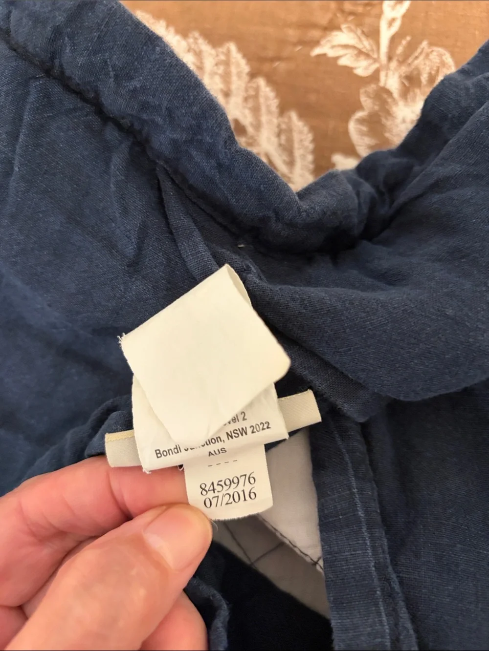 Pottery Barn Midnight Blue Flax Linen Diamond Euro Sham